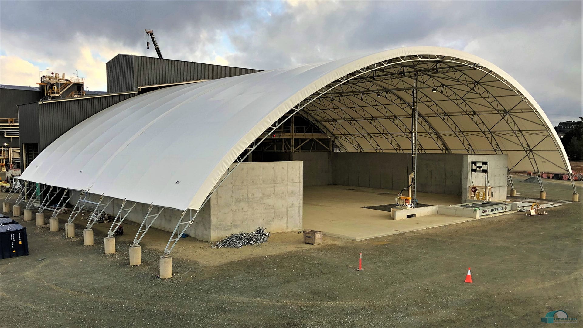 Custom Design 50m x 32m Ground Mounted Dome Shelter Container Domes